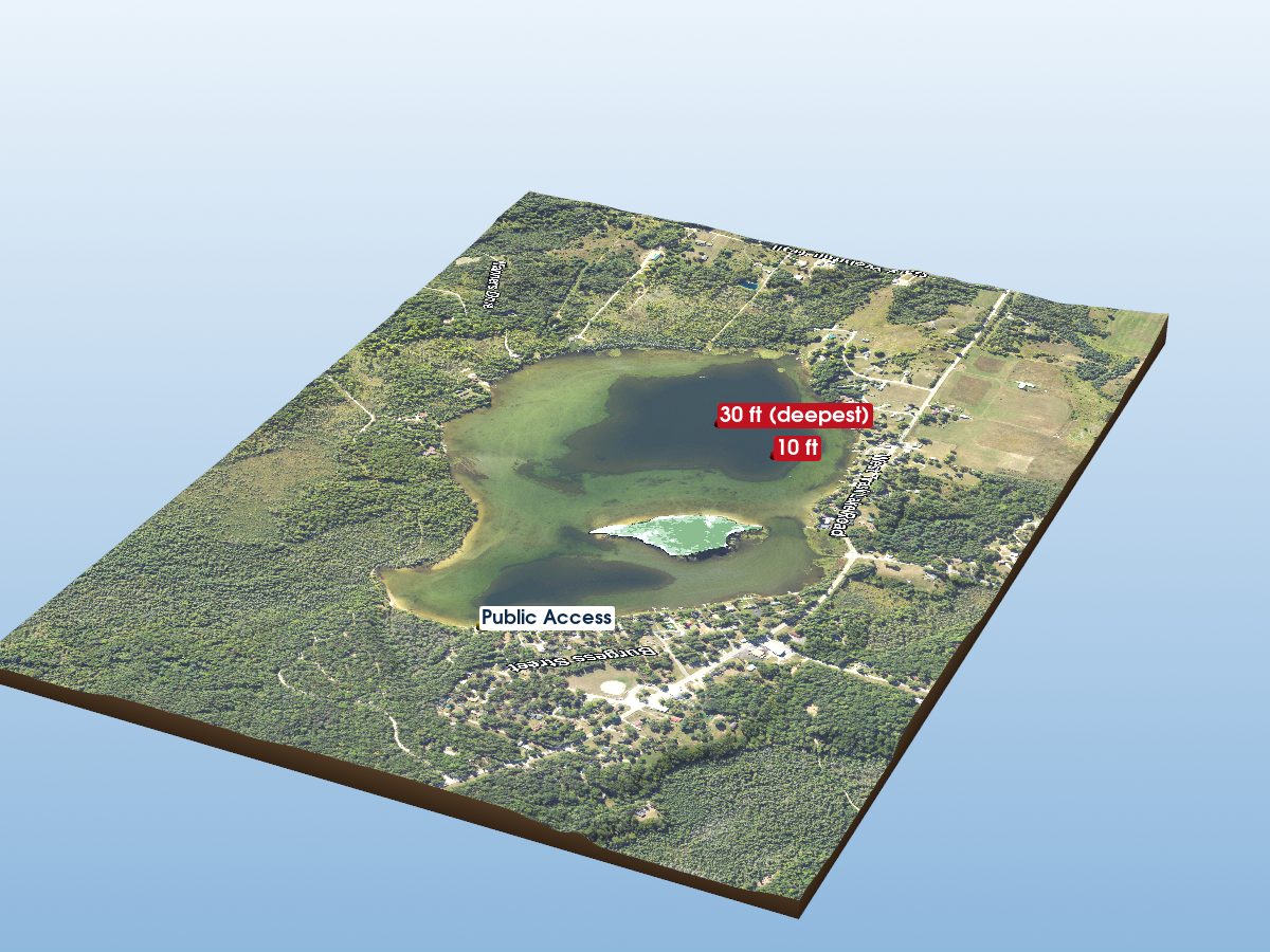 Depth map of Jewell Lake