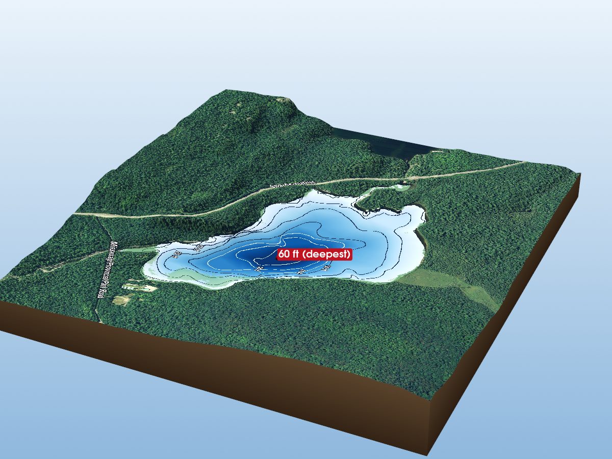 Depth map of Jim Christ Lake