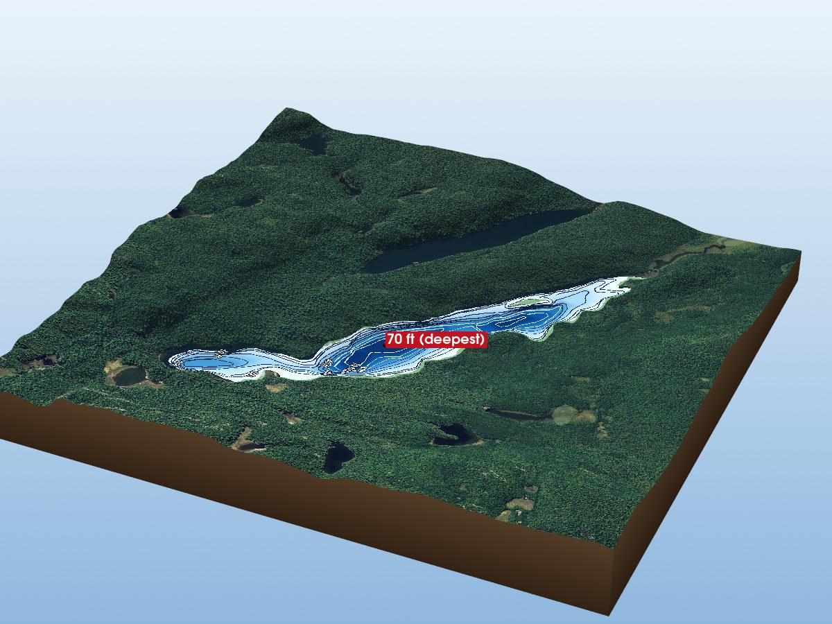 Depth map of Jim Edwards Lake