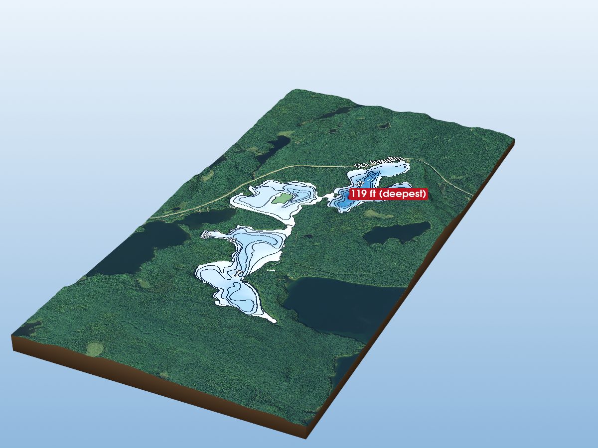 Depth map of Jobammageeshig Lake