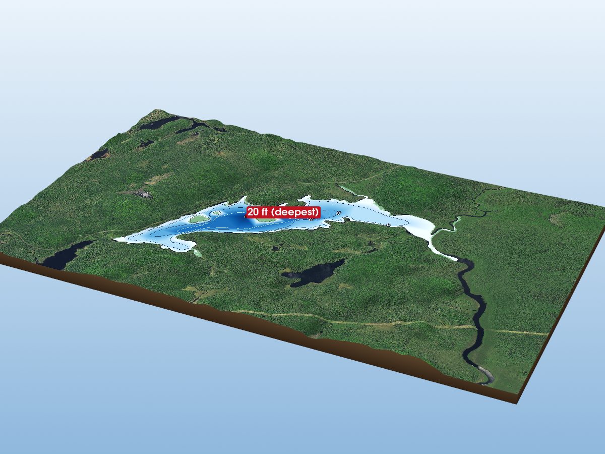 Depth map of Jocko Lake