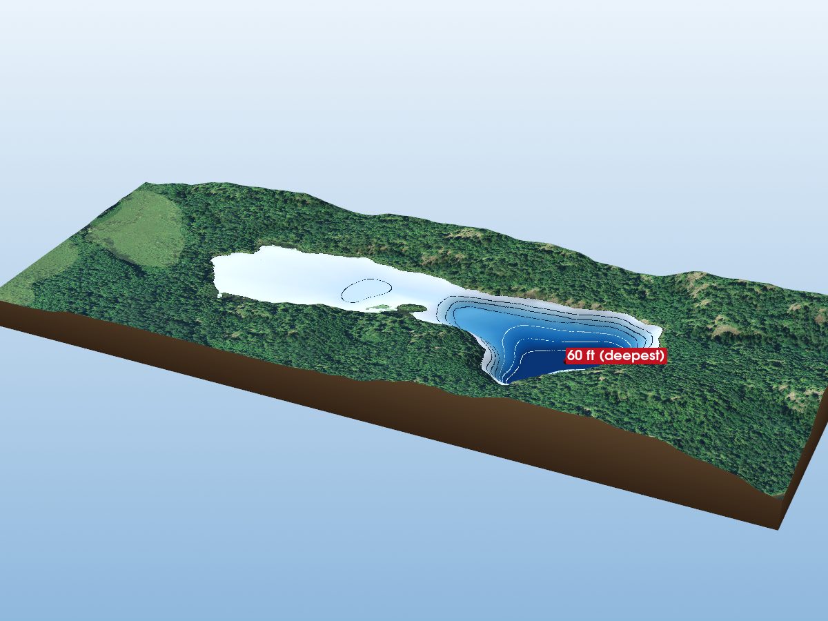 Depth map of John Run Lake