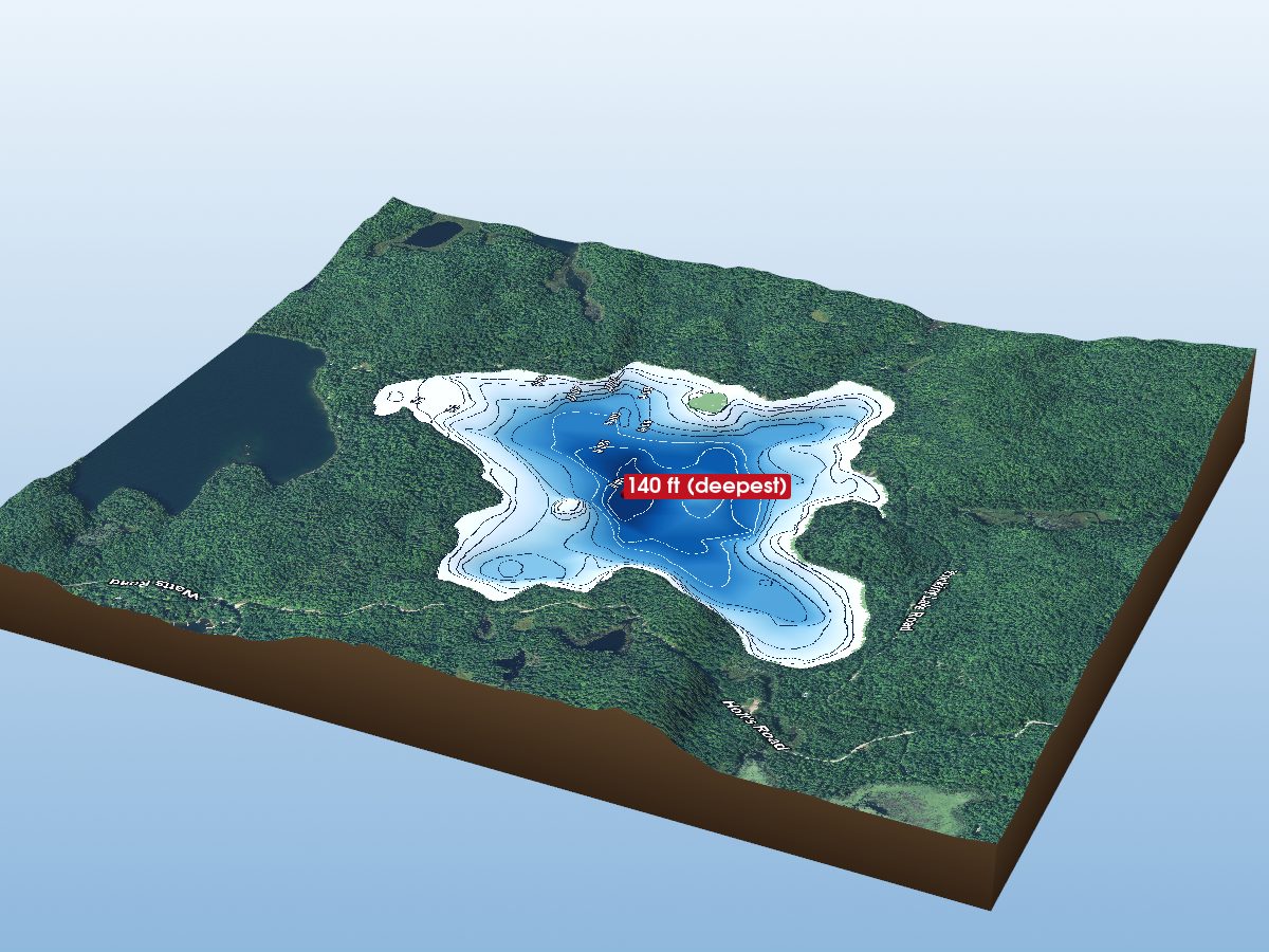 Depth map of Johnson Lake