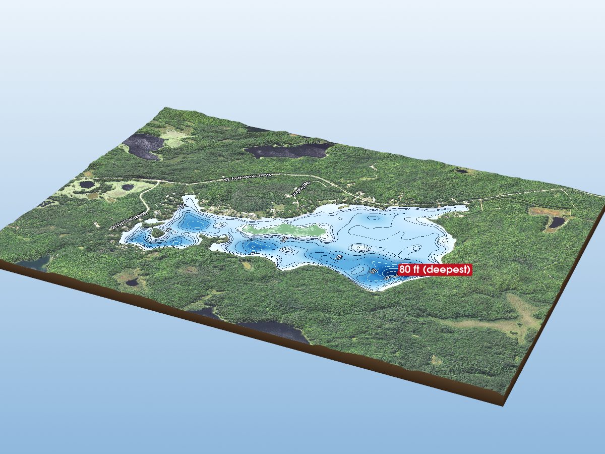 Depth map of Johnson Lake