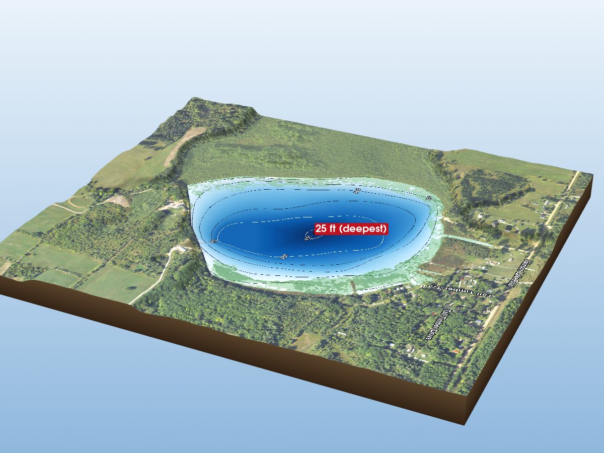 Depth map of Johnson Lake