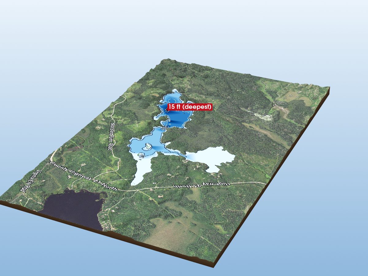 Depth map of Johnson Lake