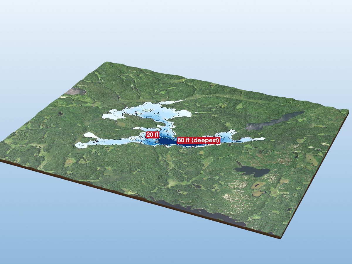 Depth map of Johnson Lake