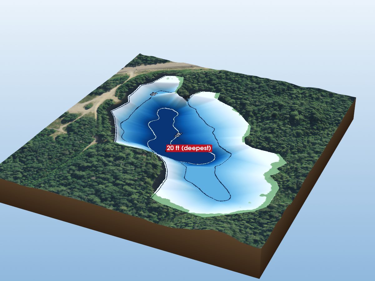Depth map of Johnson Lake