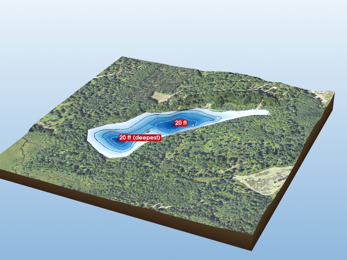 Depth map of Johnsons Lake