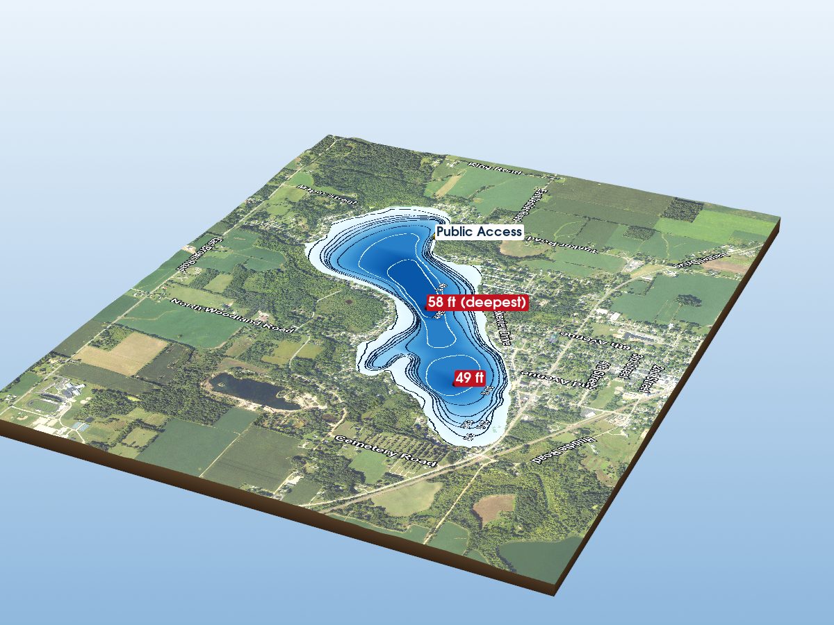Depth map of Jordan Lake