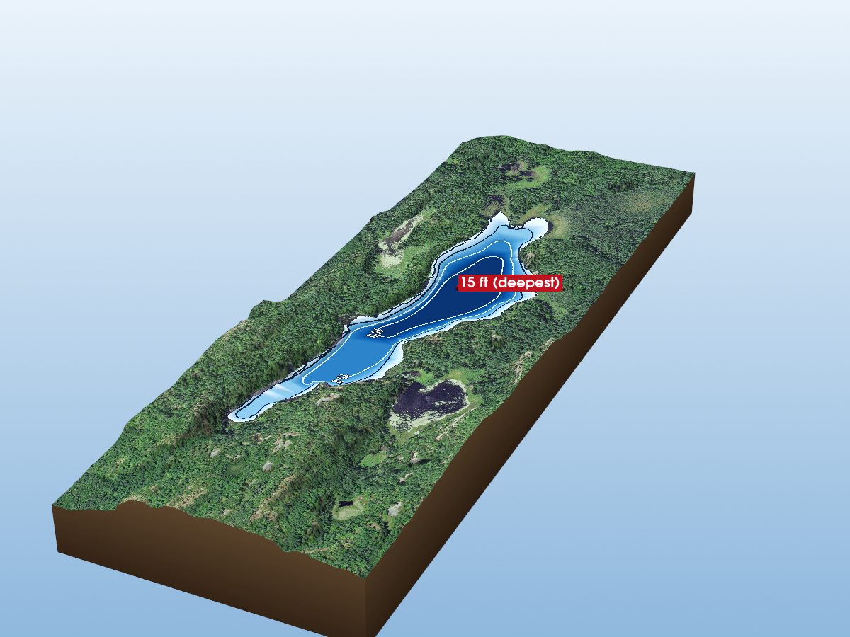 Depth map of Jorgens Lake
