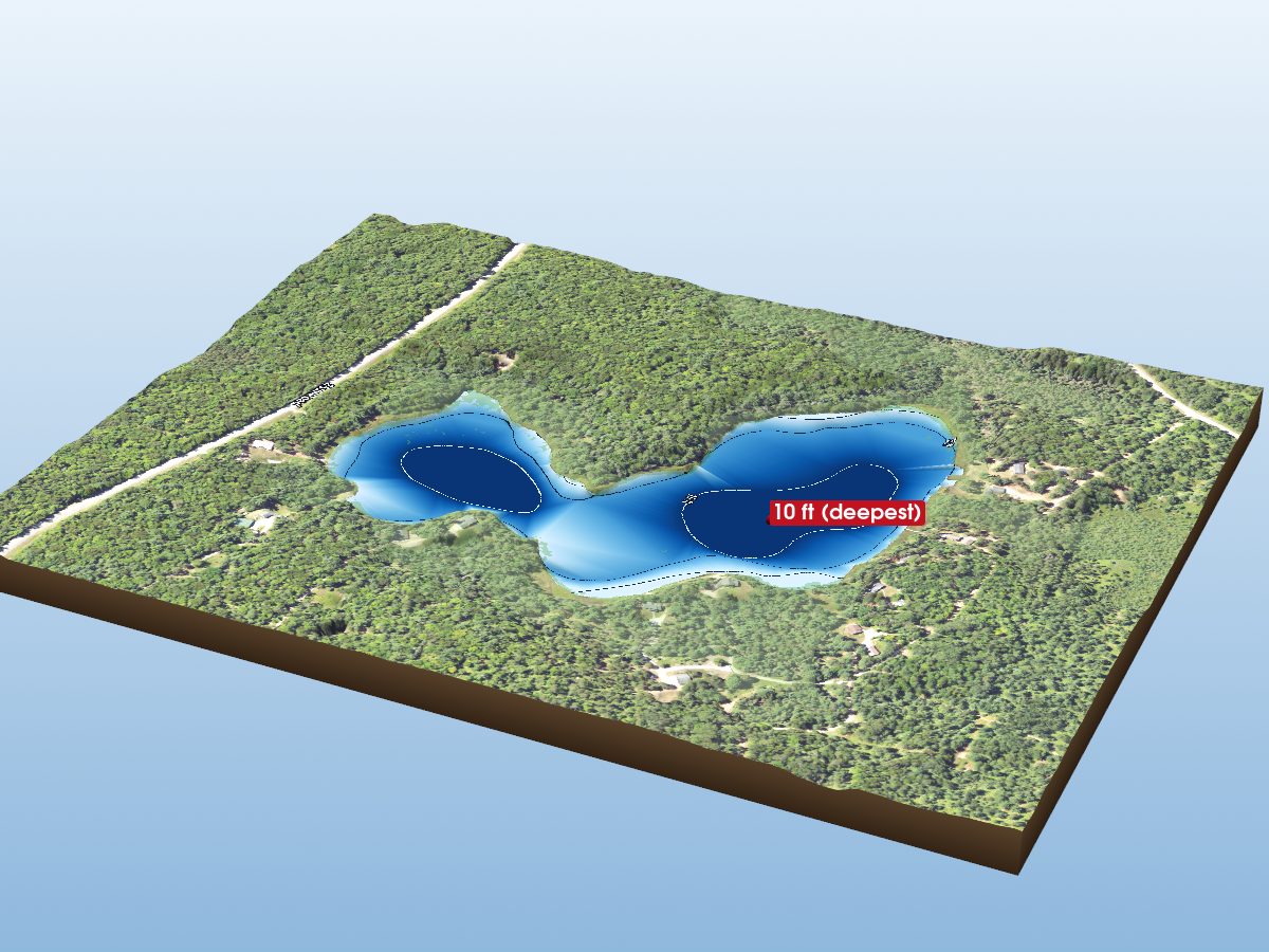 Depth map of Jug Lake