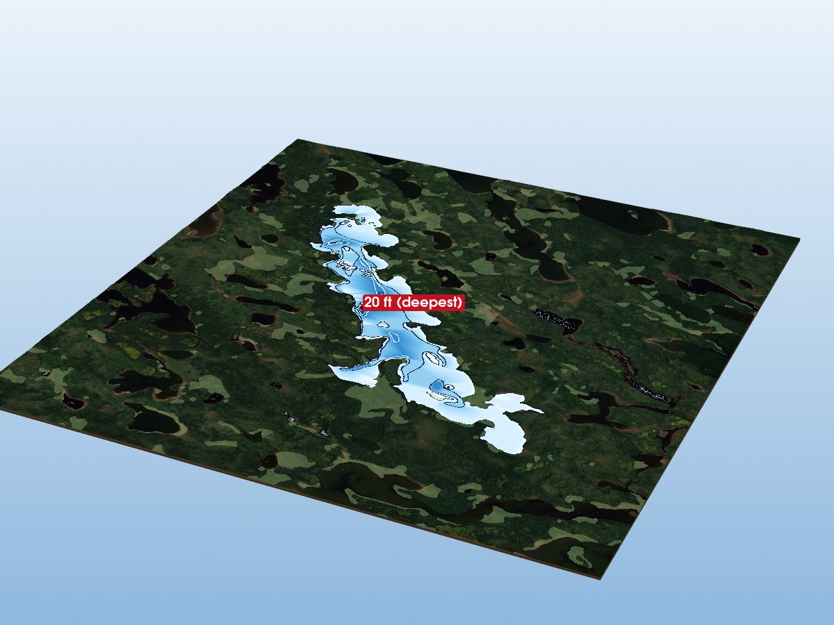 Depth map of Justice Lake
