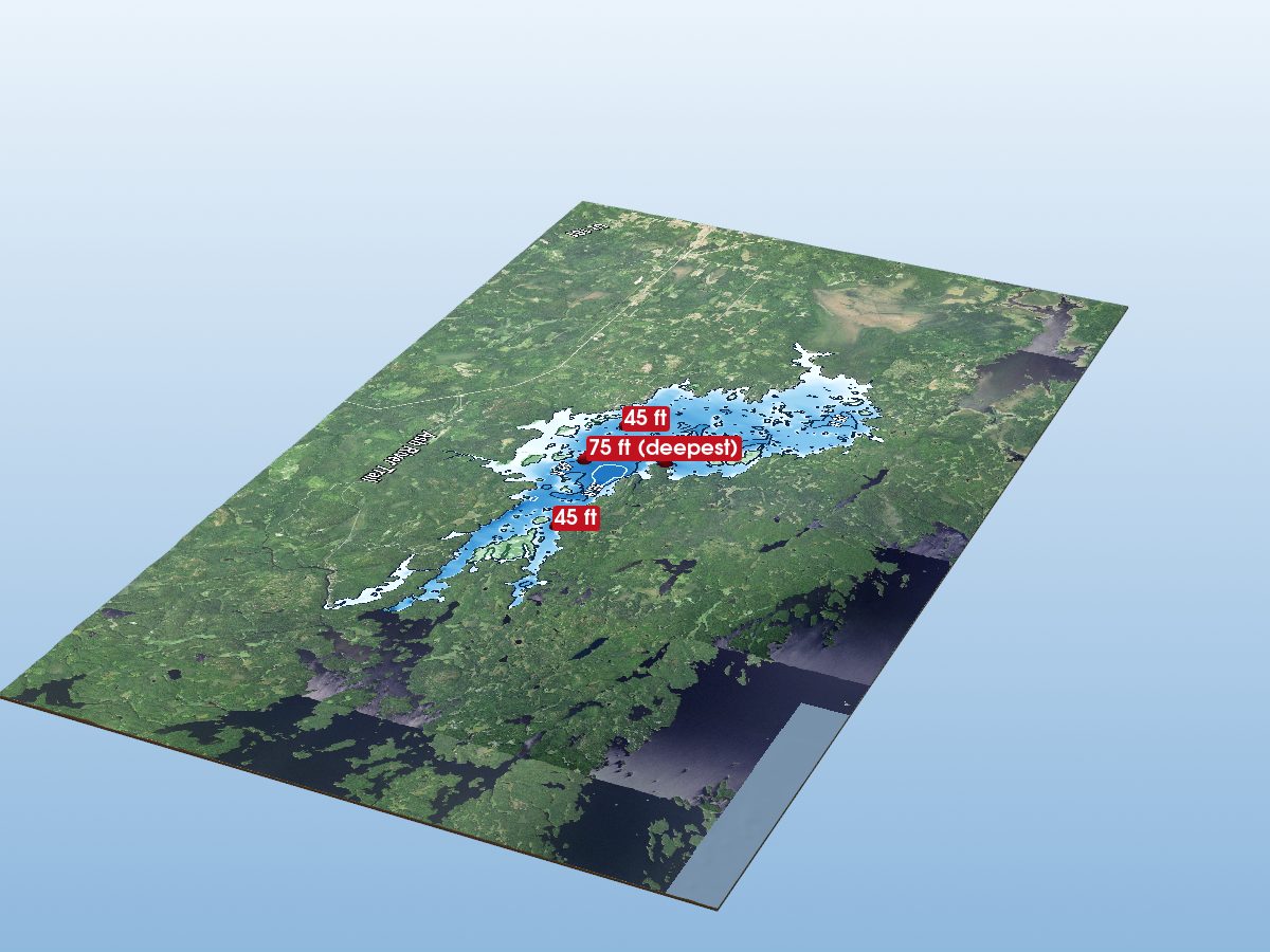 Depth map of Kabetogama Lake