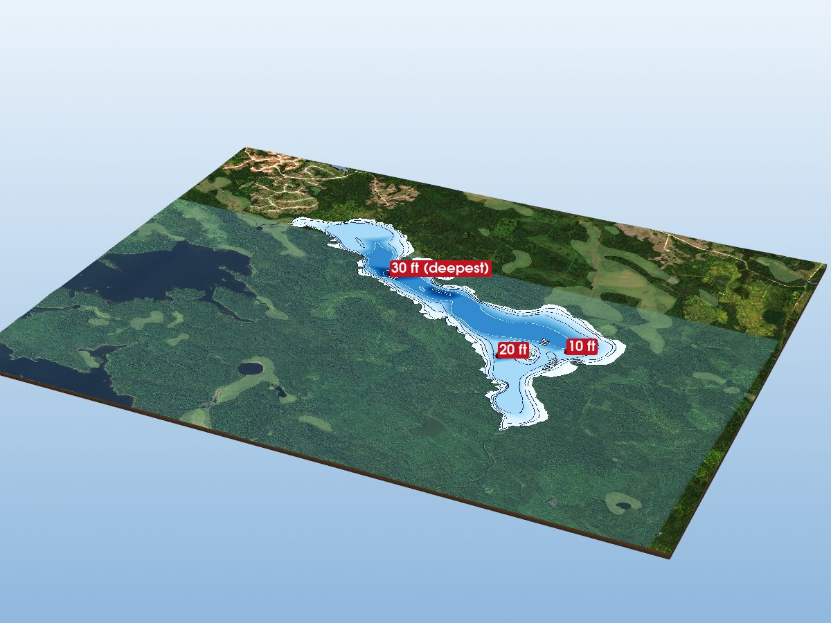 Depth map of Kabinakagamisis Lake