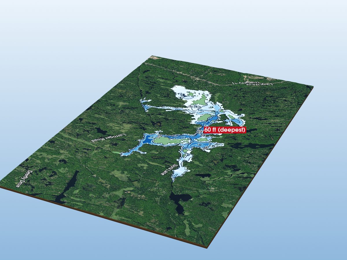 Depth map of Kahshe Lake