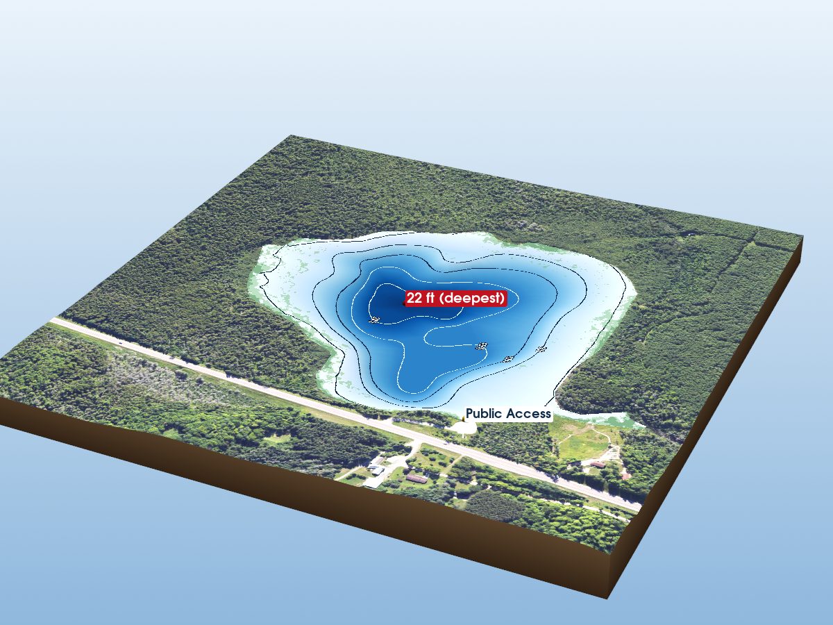 Depth map of Kaks Lake