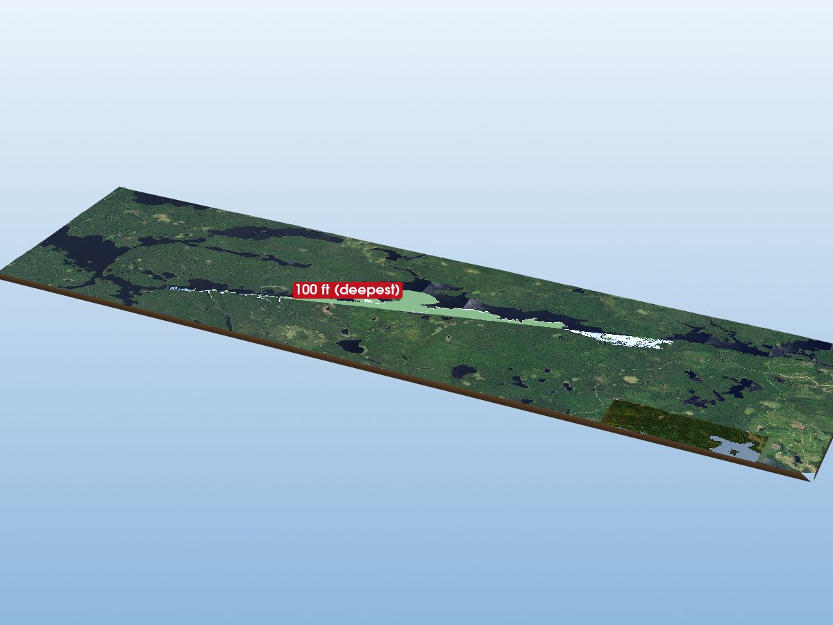 Depth map of Kapiskong Lake
