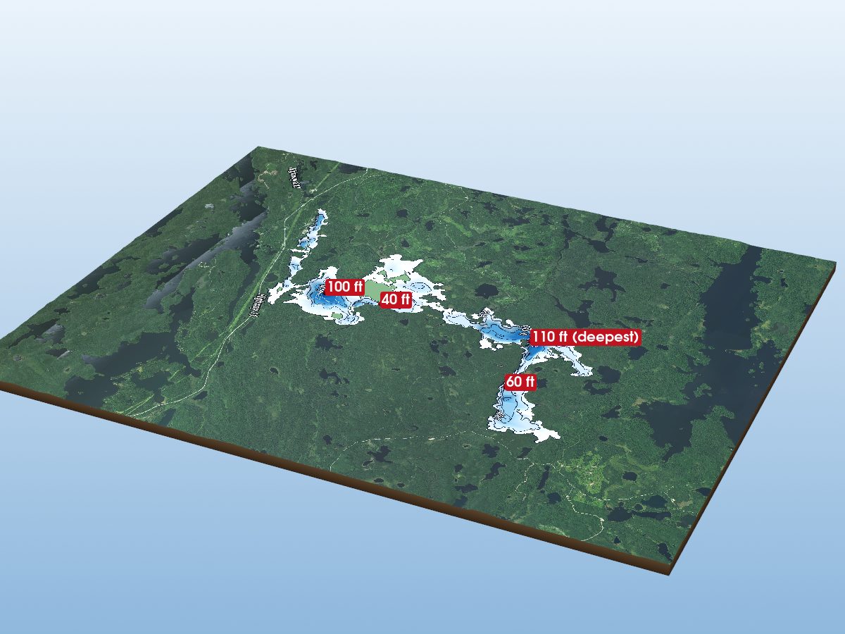Depth map of Kashabowie Lake