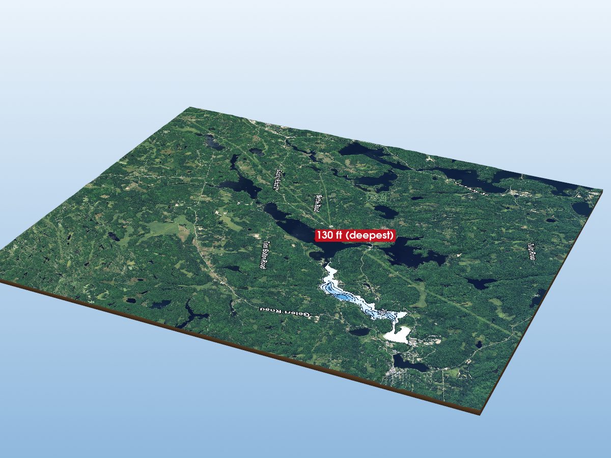 Depth map of Kashagawigamog Lake