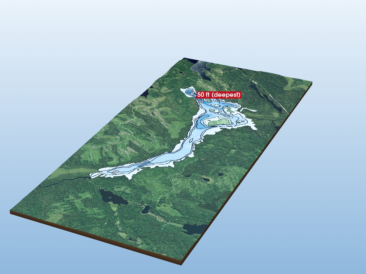 Depth map of Kawakanika Lake