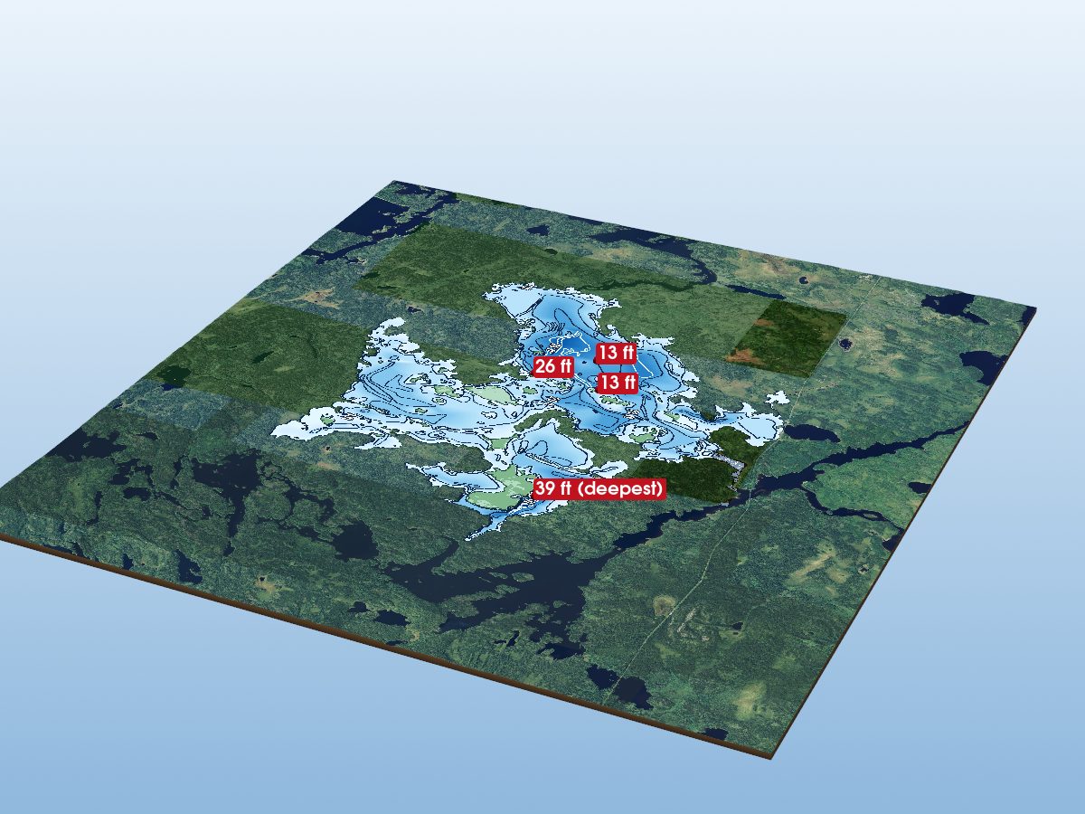 Depth map of Kawaweogama Lake