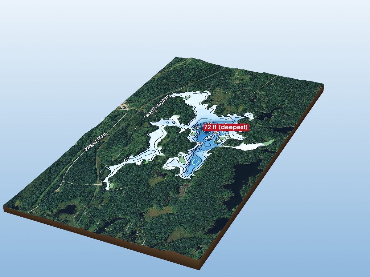 Depth map of Kawene Lake