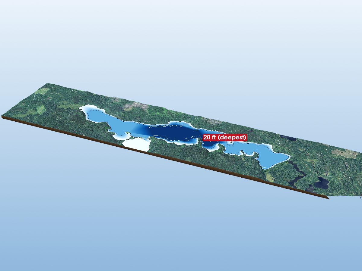 Depth map of Keikewabik Lake