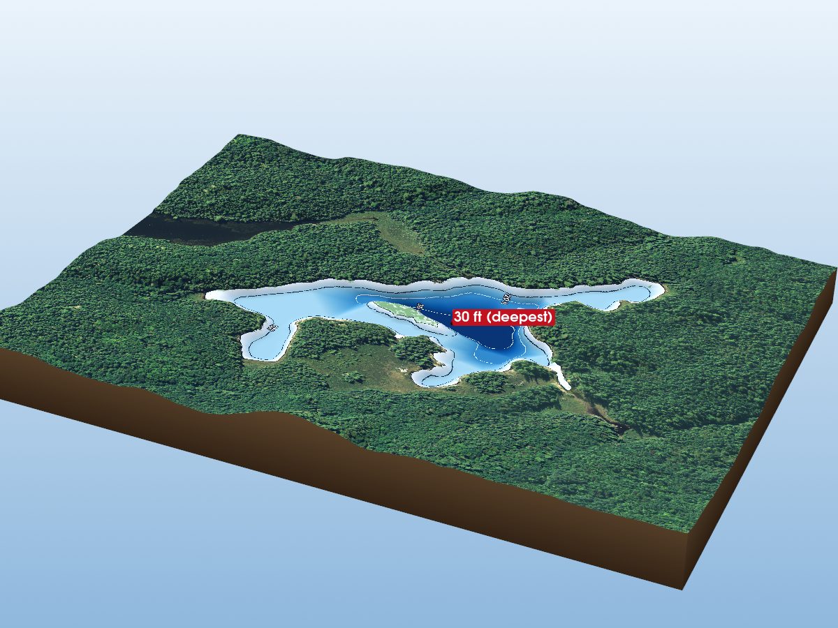 Depth map of Kelsie Lake