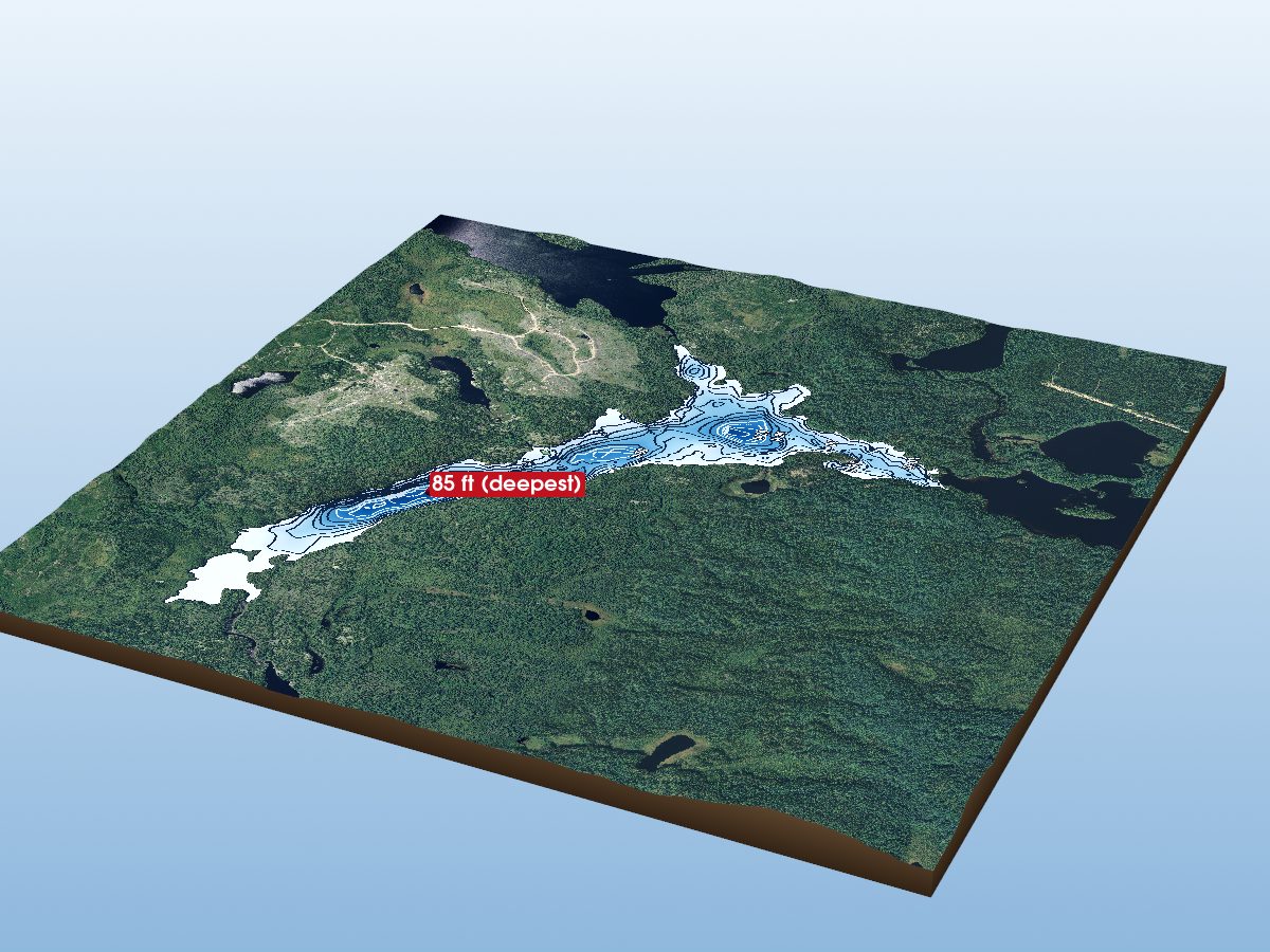 Depth map of Kenakskaniss Lake
