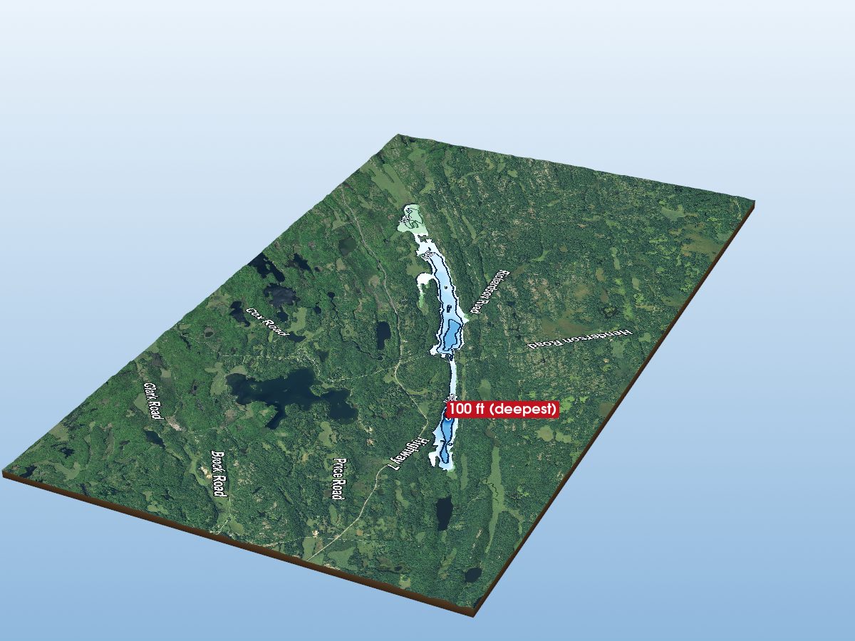 Depth map of Kennebec Lake