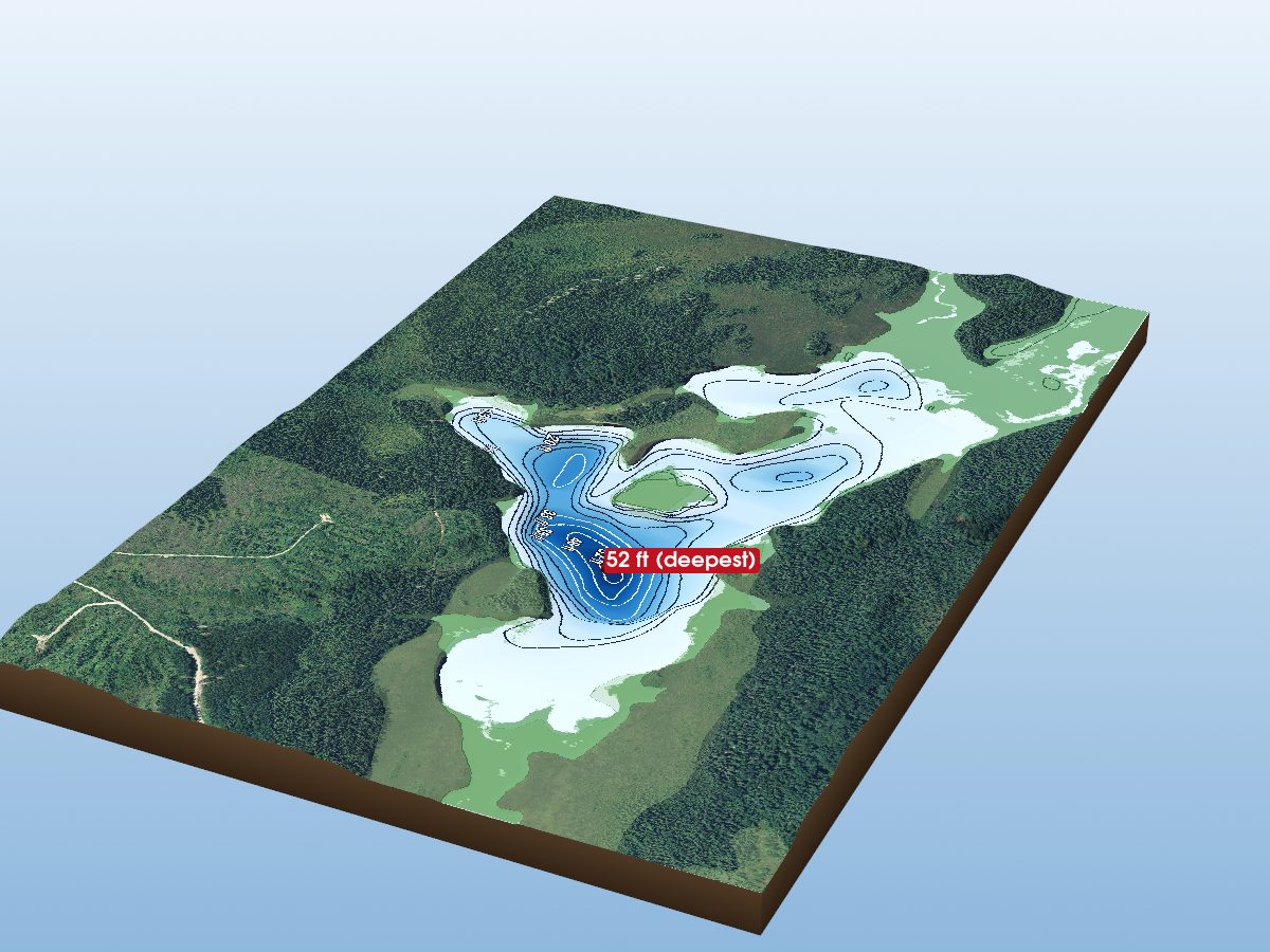 Depth map of Kennedy Lake