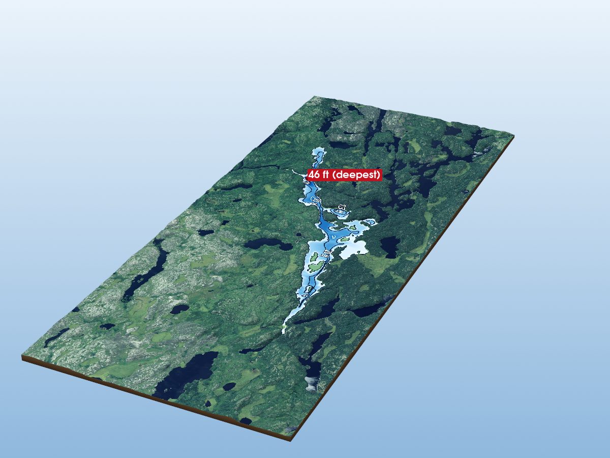 Depth map of Kennedy Lake