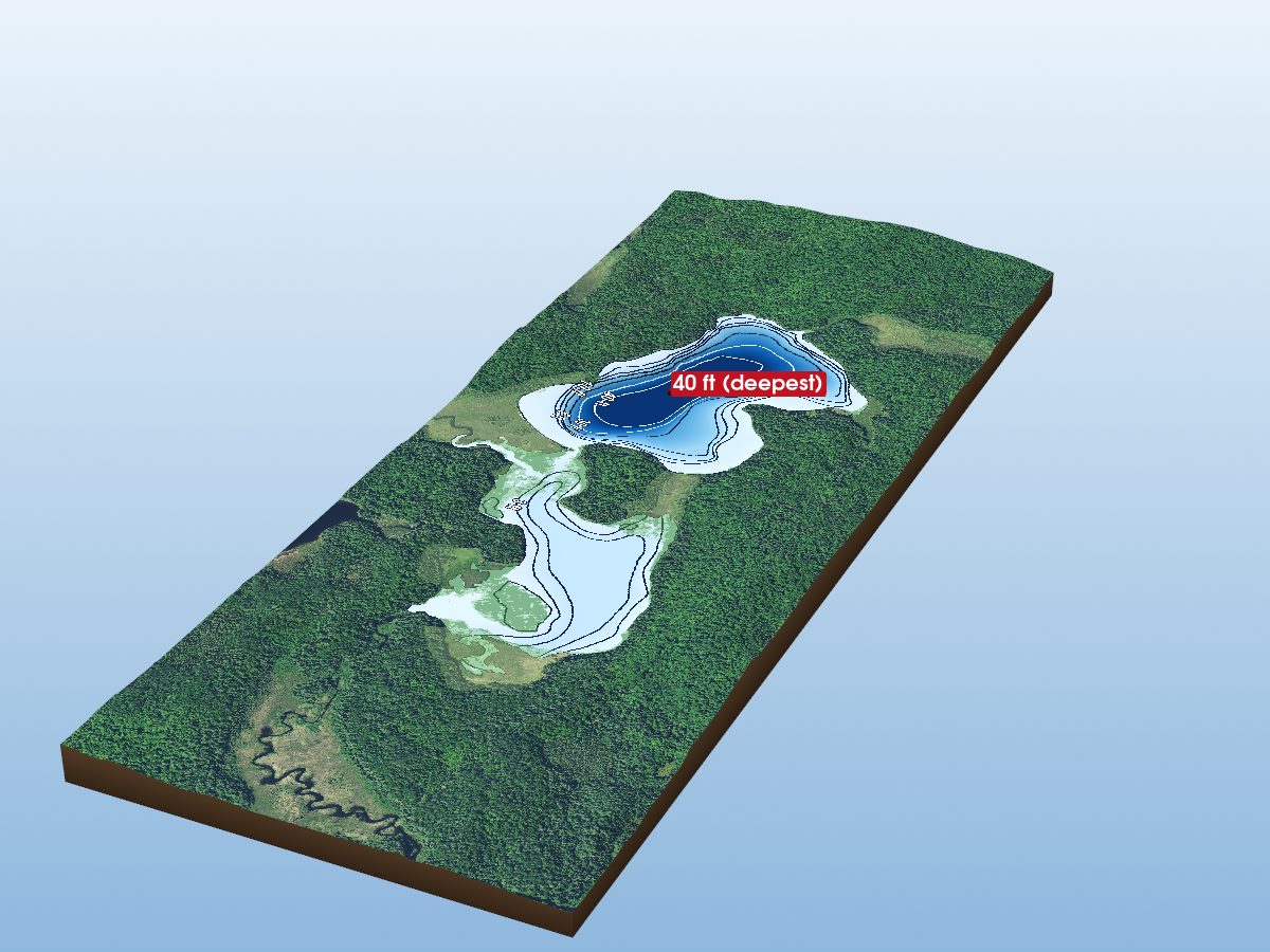Depth map of Kennedy Lake