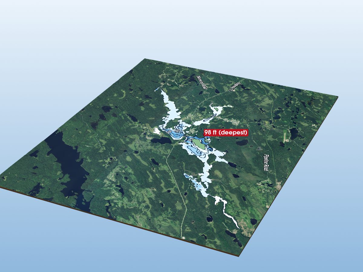 Depth map of Kenogamisis Lake
