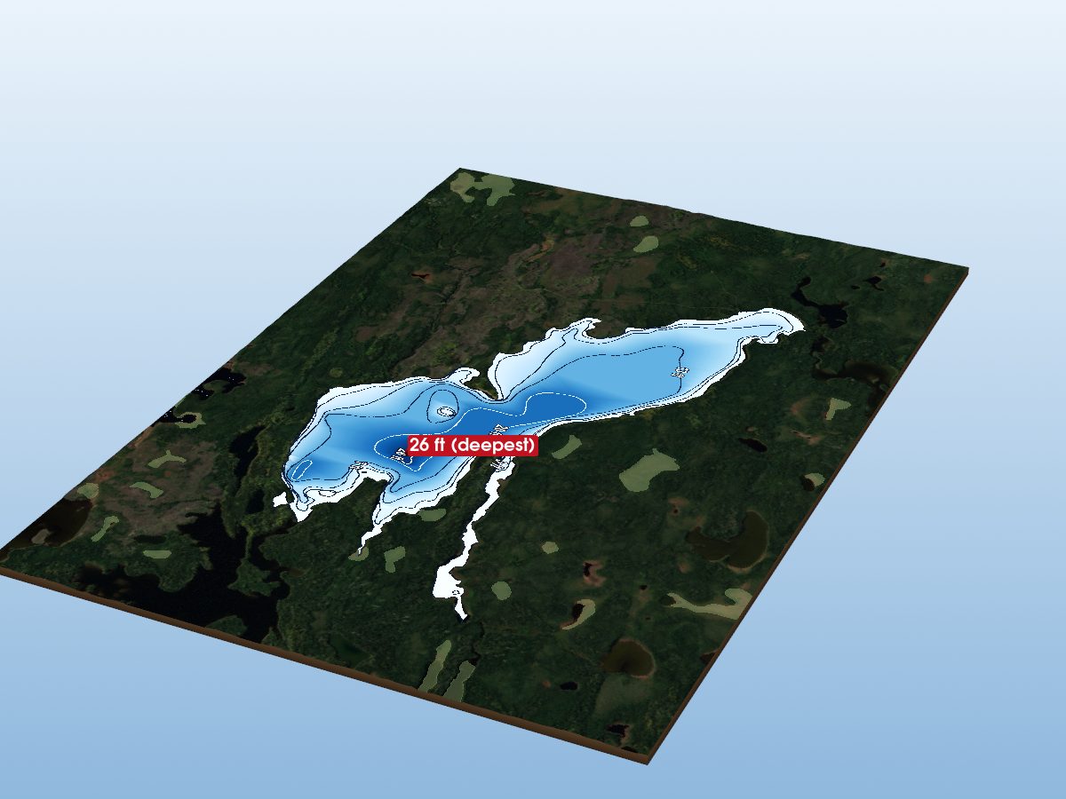Depth map of Kenozhe Lake