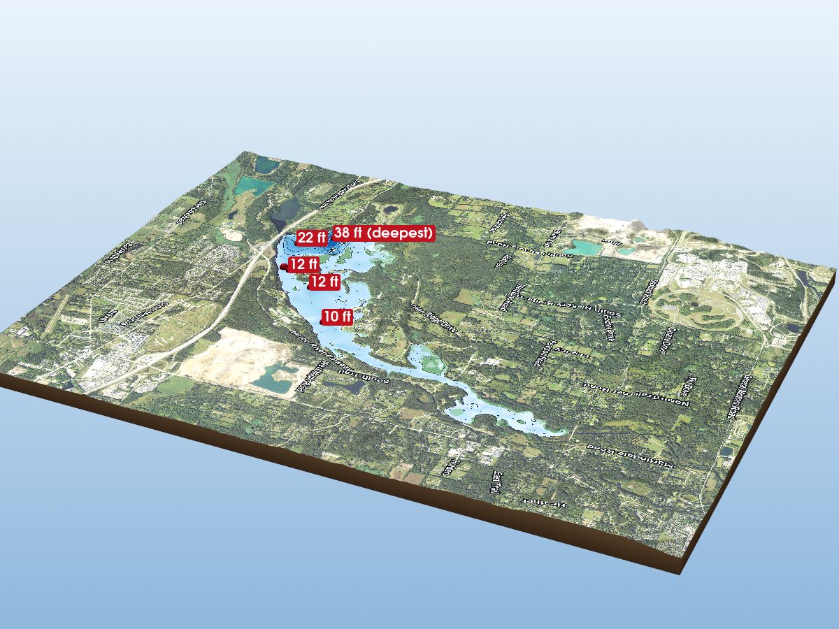 Depth map of Kent Lake