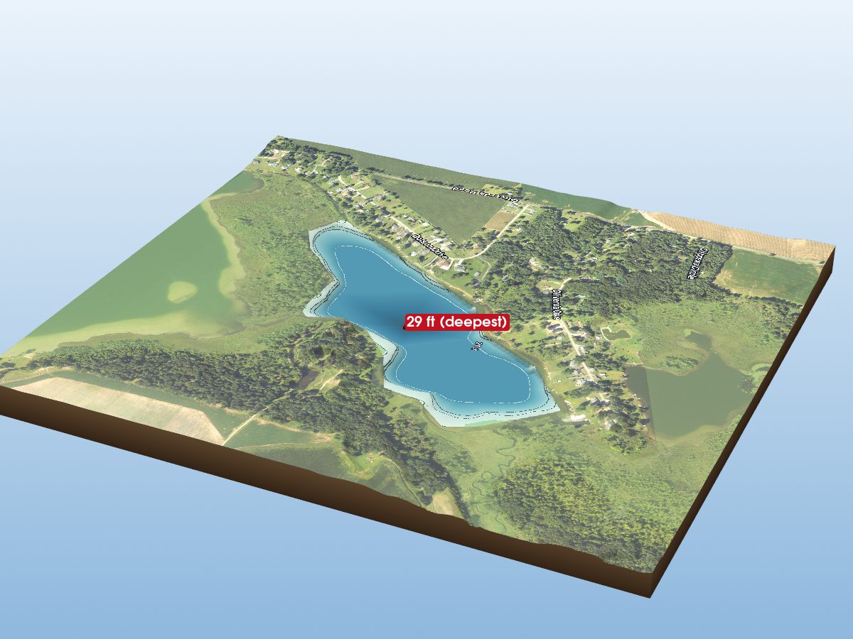 Depth map of Kenyon Lake