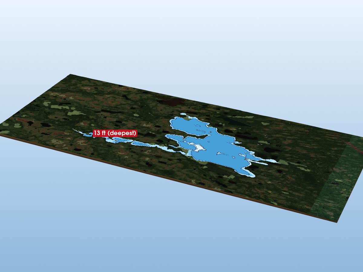 3D depth map of Kesagami Lake