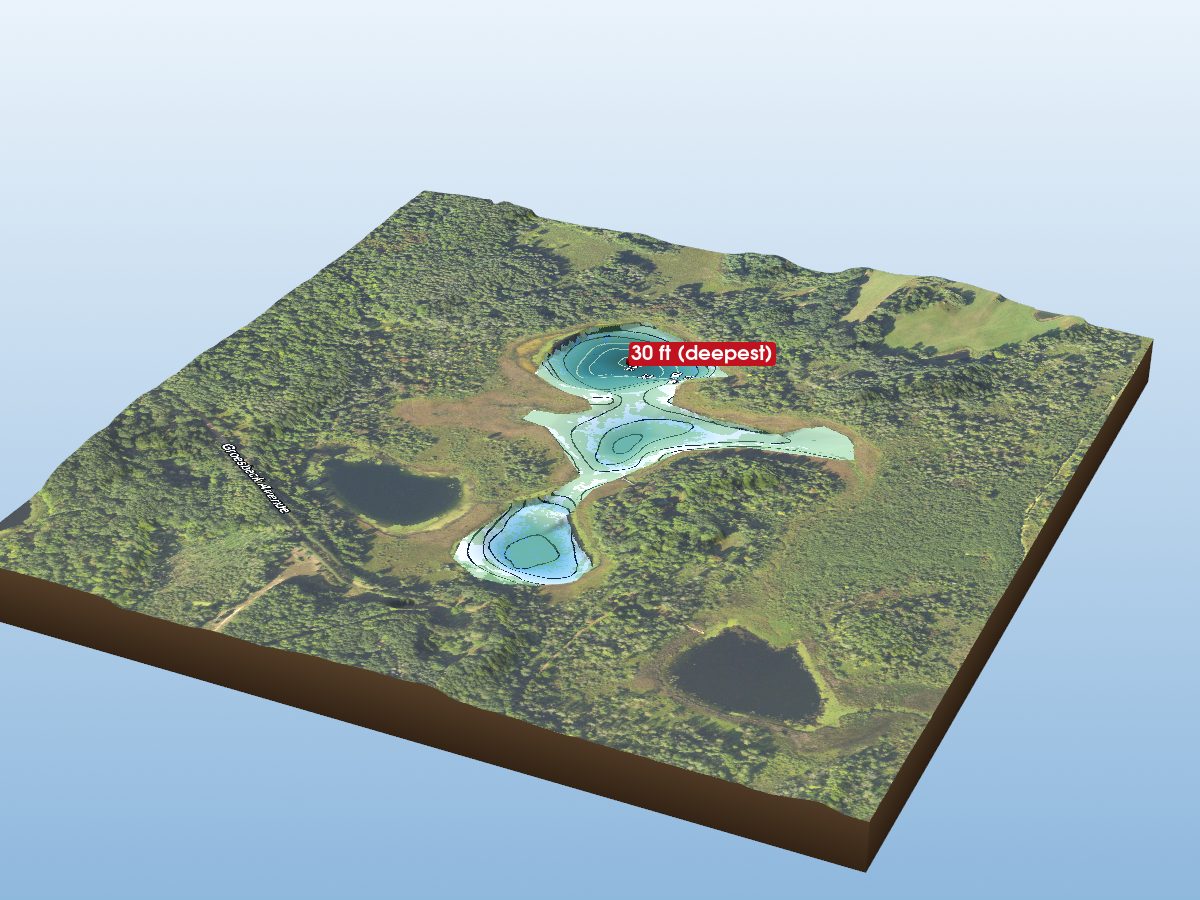 Depth map of Kimes Lake