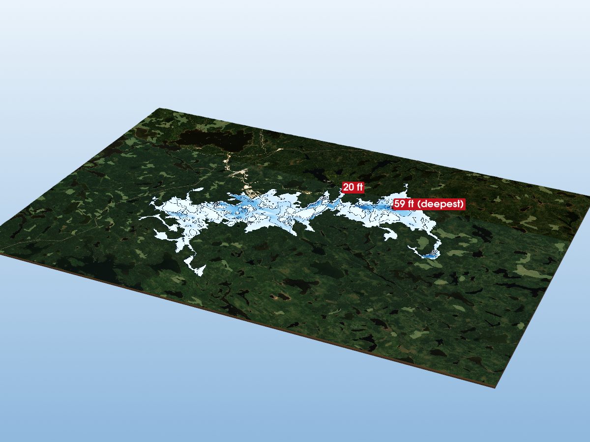 Depth map of Kingfisher Lake