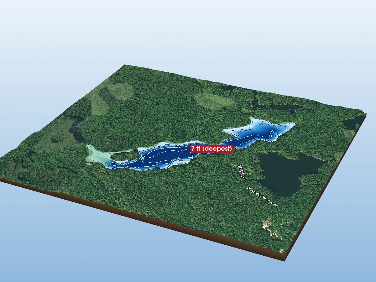 Depth map of Kingshott Lake