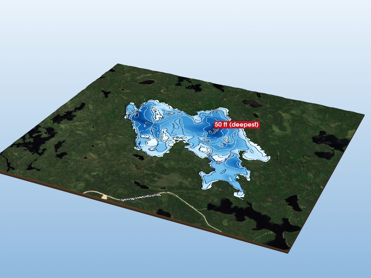 Depth map of Kirkness Lake