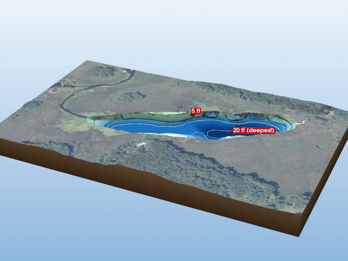 Depth map of Kiser Lake