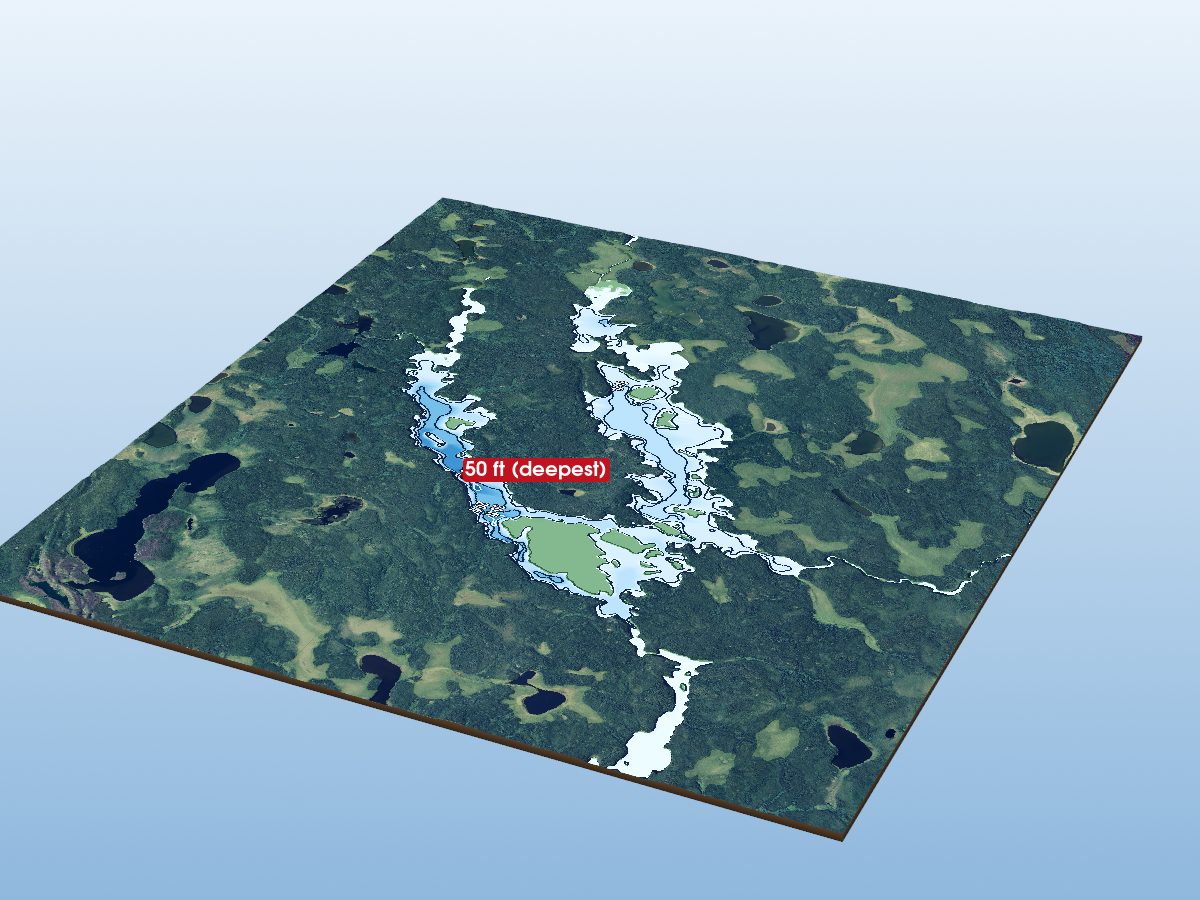 Depth map of Kishikas Lake
