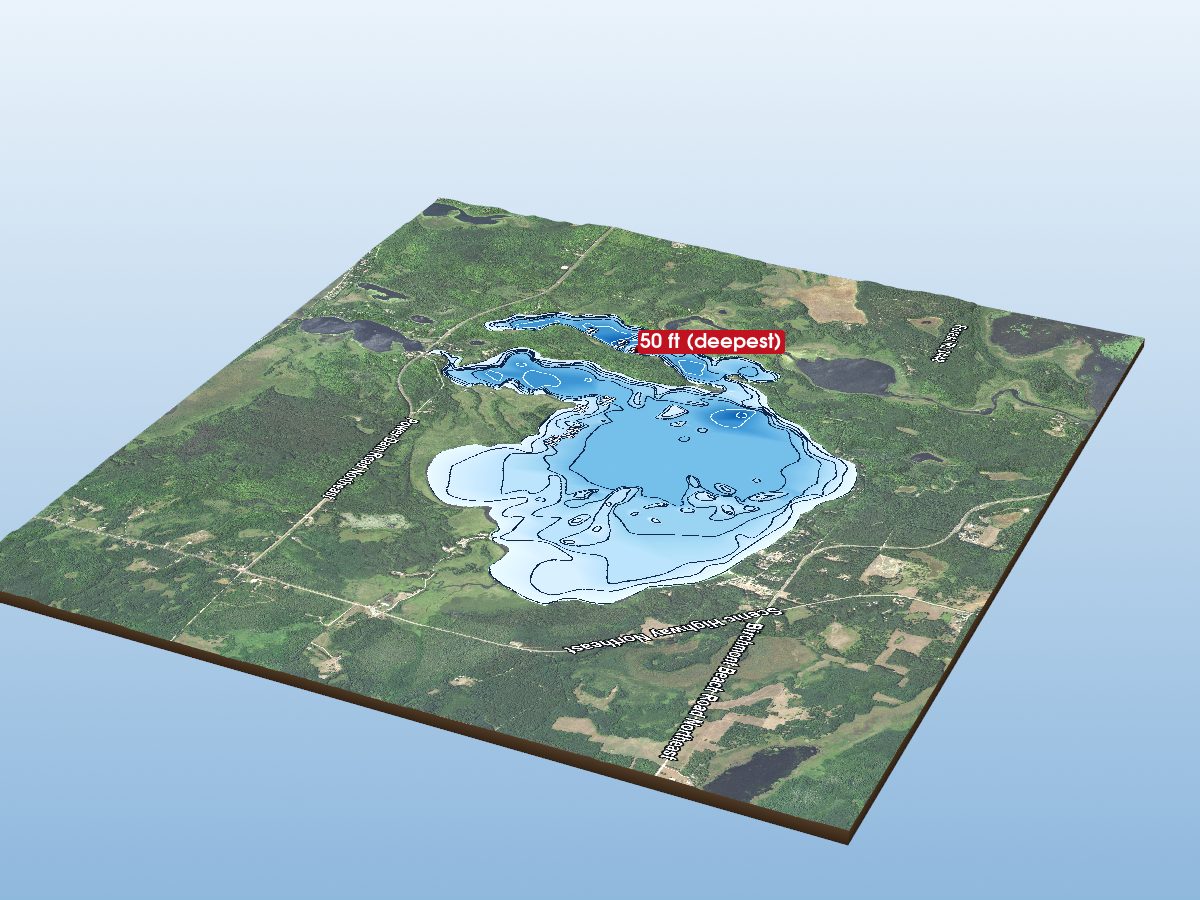 Depth map of Kitchi Lake