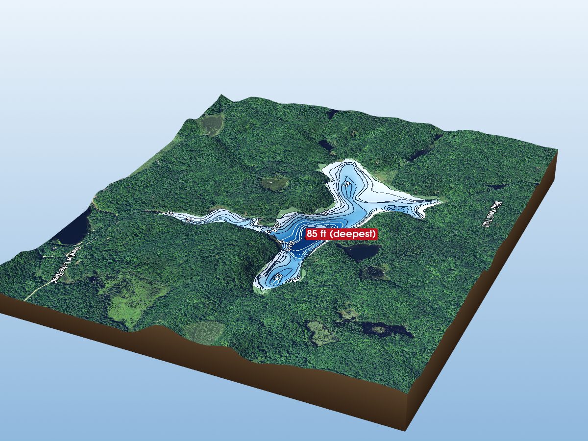 Depth map of Klaxon Lake