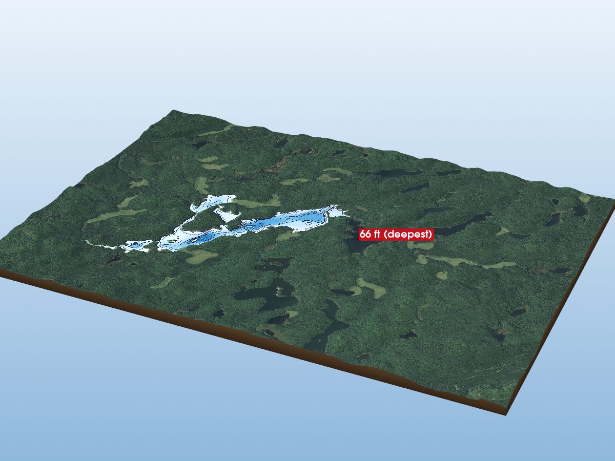 Depth map of Klondyke Lakes