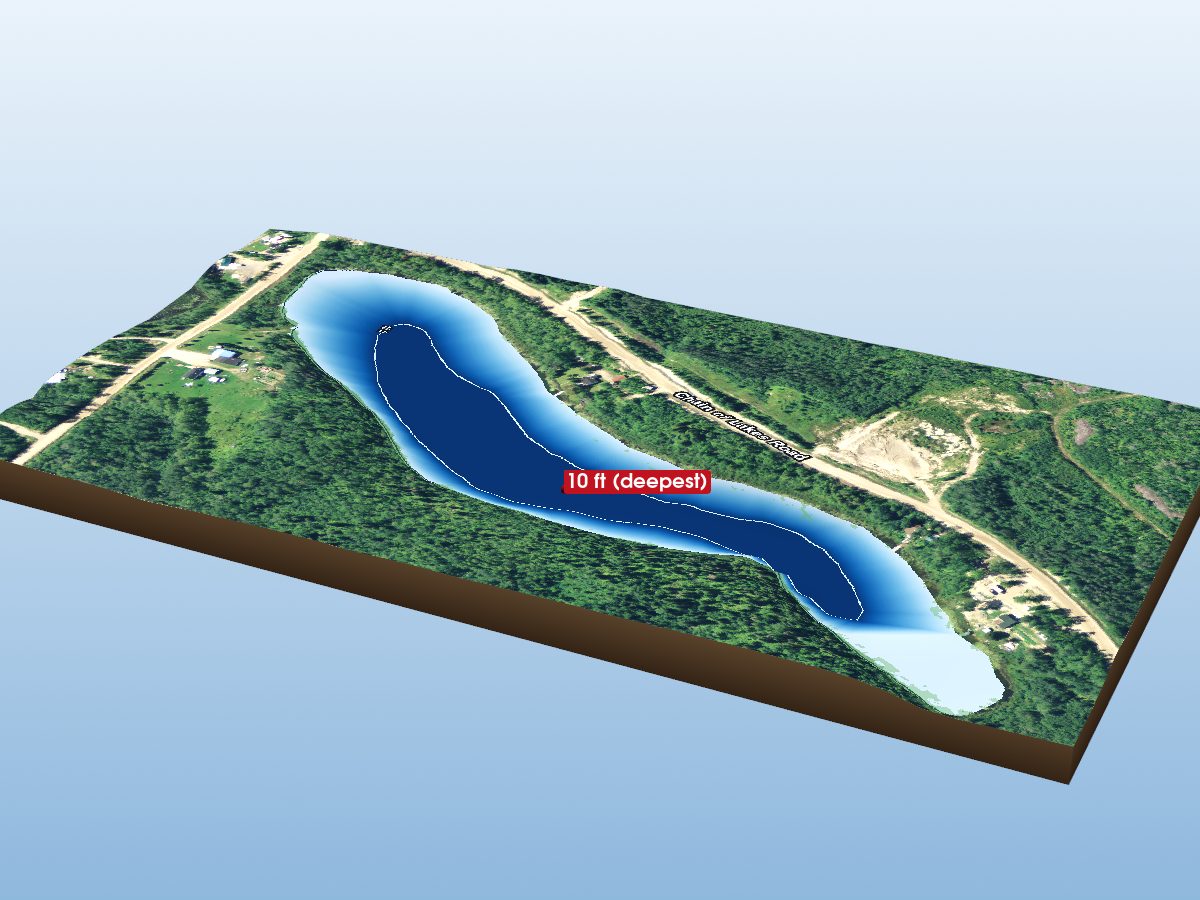 Depth map of Kluck Lake