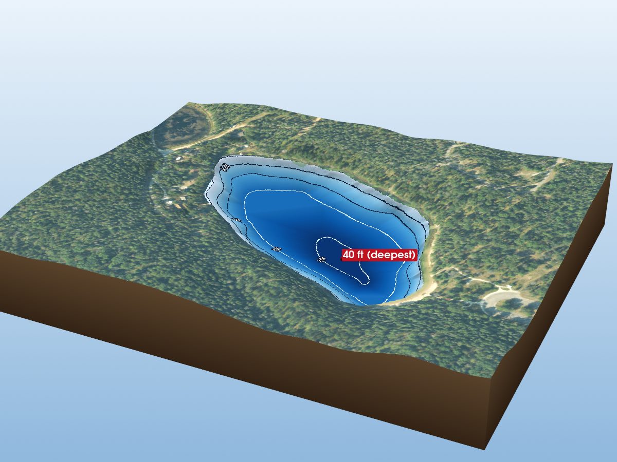 Depth map of Kneff Lakes